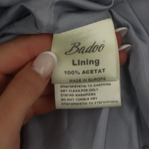 Badoo Women's Blue Size 12 Tailored Bow Detail Blazer Jacket