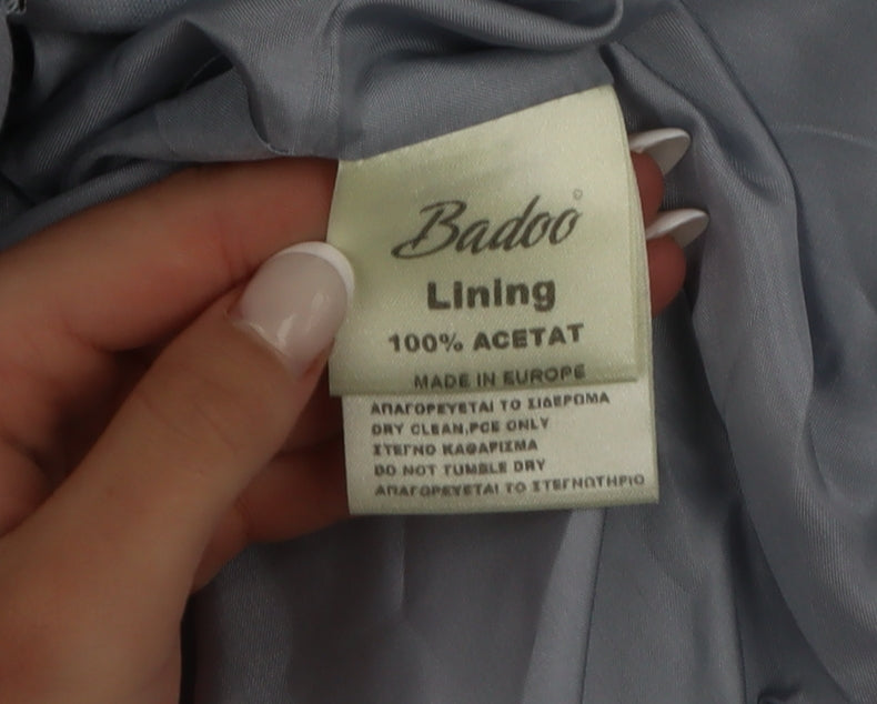 Badoo Women's Blue Size 12 Tailored Bow Detail Blazer Jacket