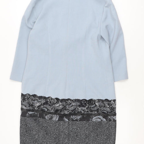 Badoo Women Blue Lace Panel Sheath Dress Size 10