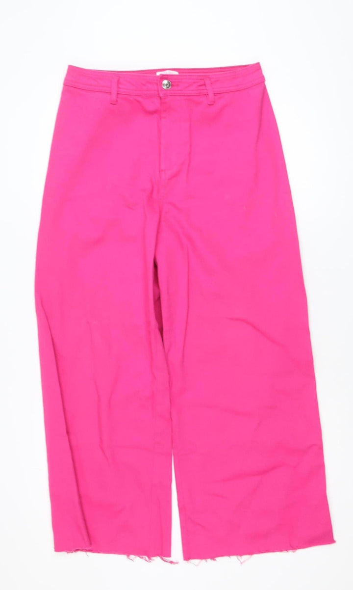 Savida Women’s Pink Wide-Leg Cotton Jeans Size 14