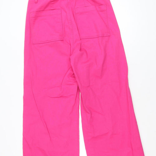Savida Women’s Pink Wide-Leg Cotton Jeans Size 14
