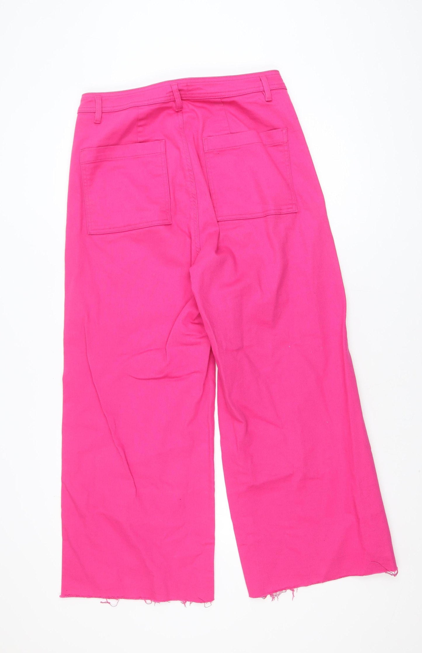 Savida Women’s Pink Wide-Leg Cotton Jeans Size 14