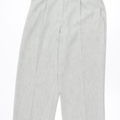 Elinette Women’s Grey Pleated Straight Leg Trousers Size 10