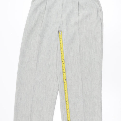 Elinette Women’s Grey Pleated Straight Leg Trousers Size 10
