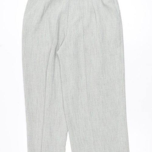 Elinette Women’s Grey Pleated Straight Leg Trousers Size 10
