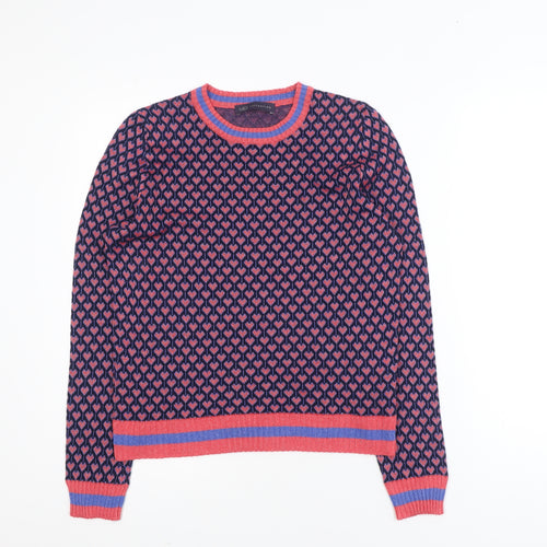Marks and Spencer Women's Blue Heart Knit Jumper UK 14 Regular Fit