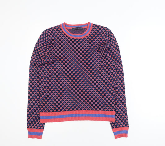 Marks and Spencer Women's Blue Heart Knit Jumper UK 14 Regular Fit