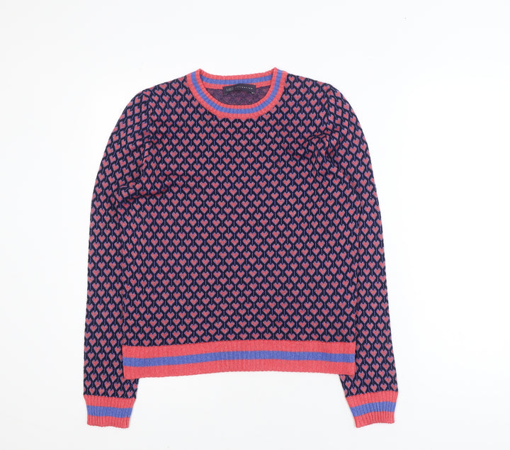 Marks and Spencer Women's Blue Heart Knit Jumper UK 14 Regular Fit