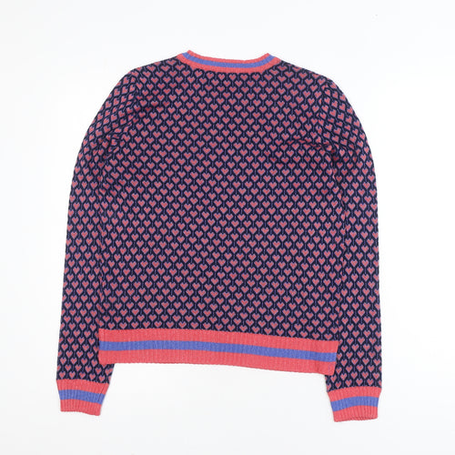 Marks and Spencer Women's Blue Heart Knit Jumper UK 14 Regular Fit
