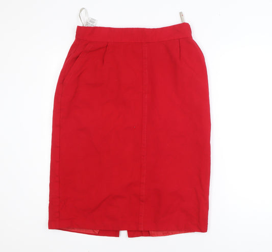 Marks and Spencer Women’s Red Wool Pencil Skirt Size 18 Vintage