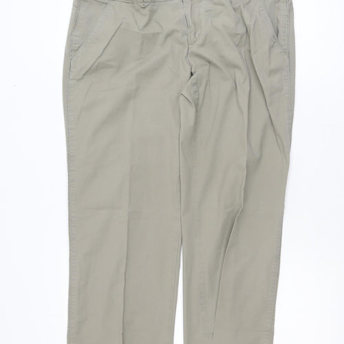 Esprit Men's Beige Chino Trousers L Regular Fit Straight Leg