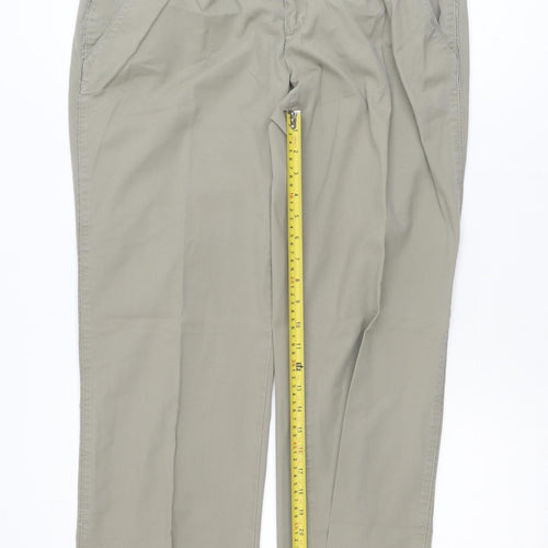 Esprit Men's Beige Chino Trousers L Regular Fit Straight Leg