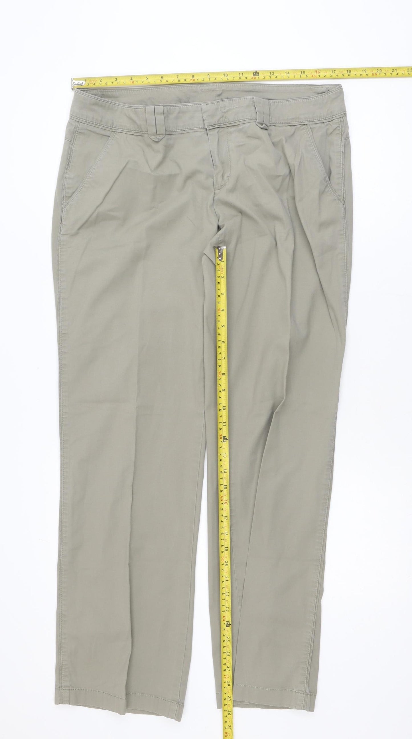Esprit Men's Beige Chino Trousers L Regular Fit Straight Leg