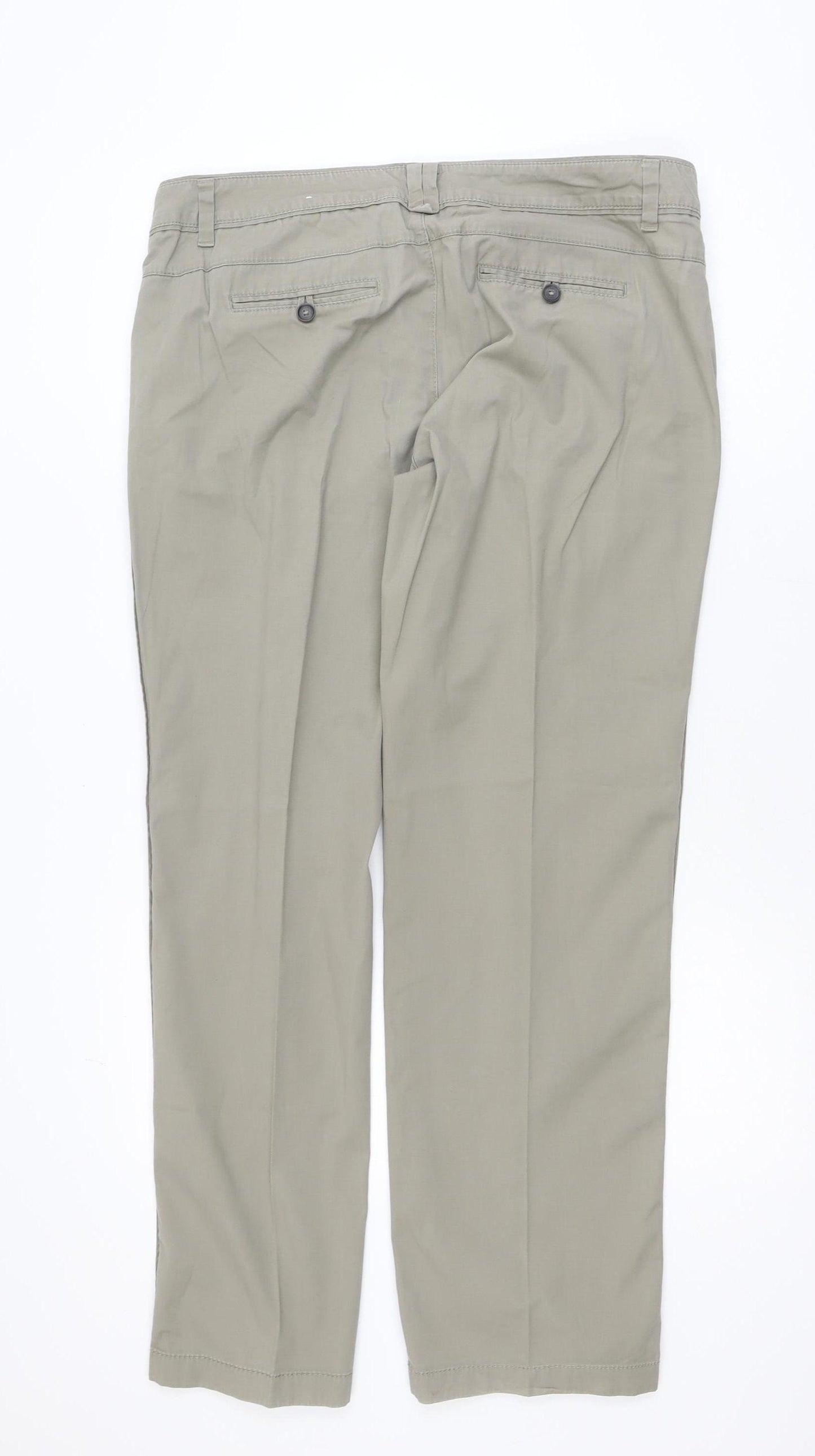 Esprit Men's Beige Chino Trousers L Regular Fit Straight Leg