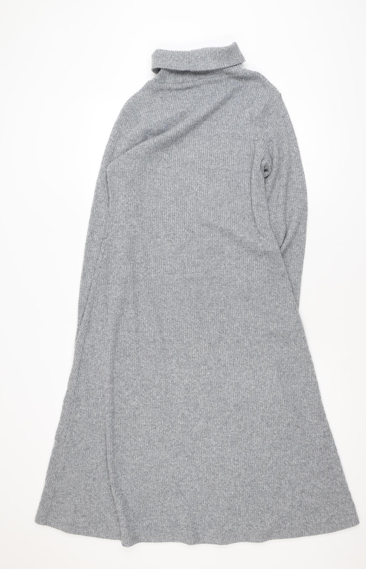 Dunnes Stores Women’s Grey Knit Roll Neck Sweater Dress Size 8