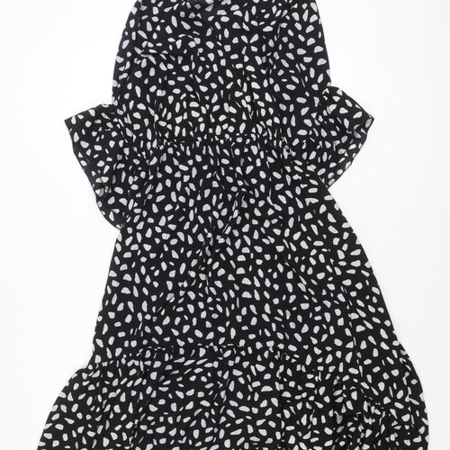 Stella Morgan Women’s Black Animal Print Hi-Low A-Line Dress Size 8