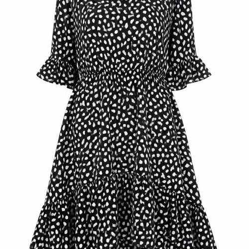 Stella Morgan Women’s Black Animal Print Hi-Low A-Line Dress Size 8