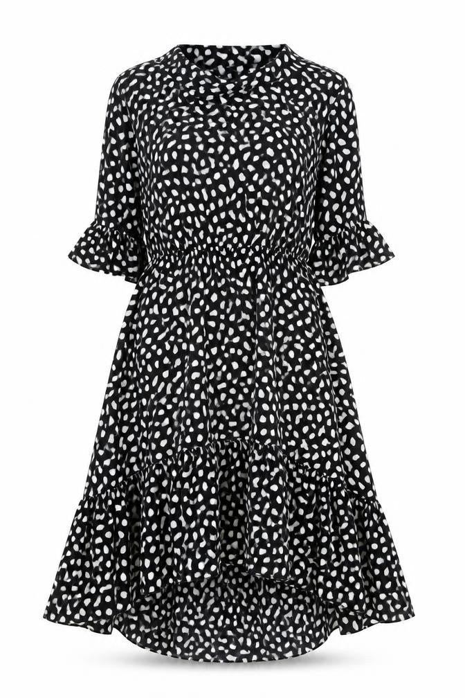 Stella Morgan Women’s Black Animal Print Hi-Low A-Line Dress Size 8