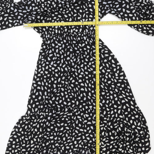 Stella Morgan Women’s Black Animal Print Hi-Low A-Line Dress Size 8