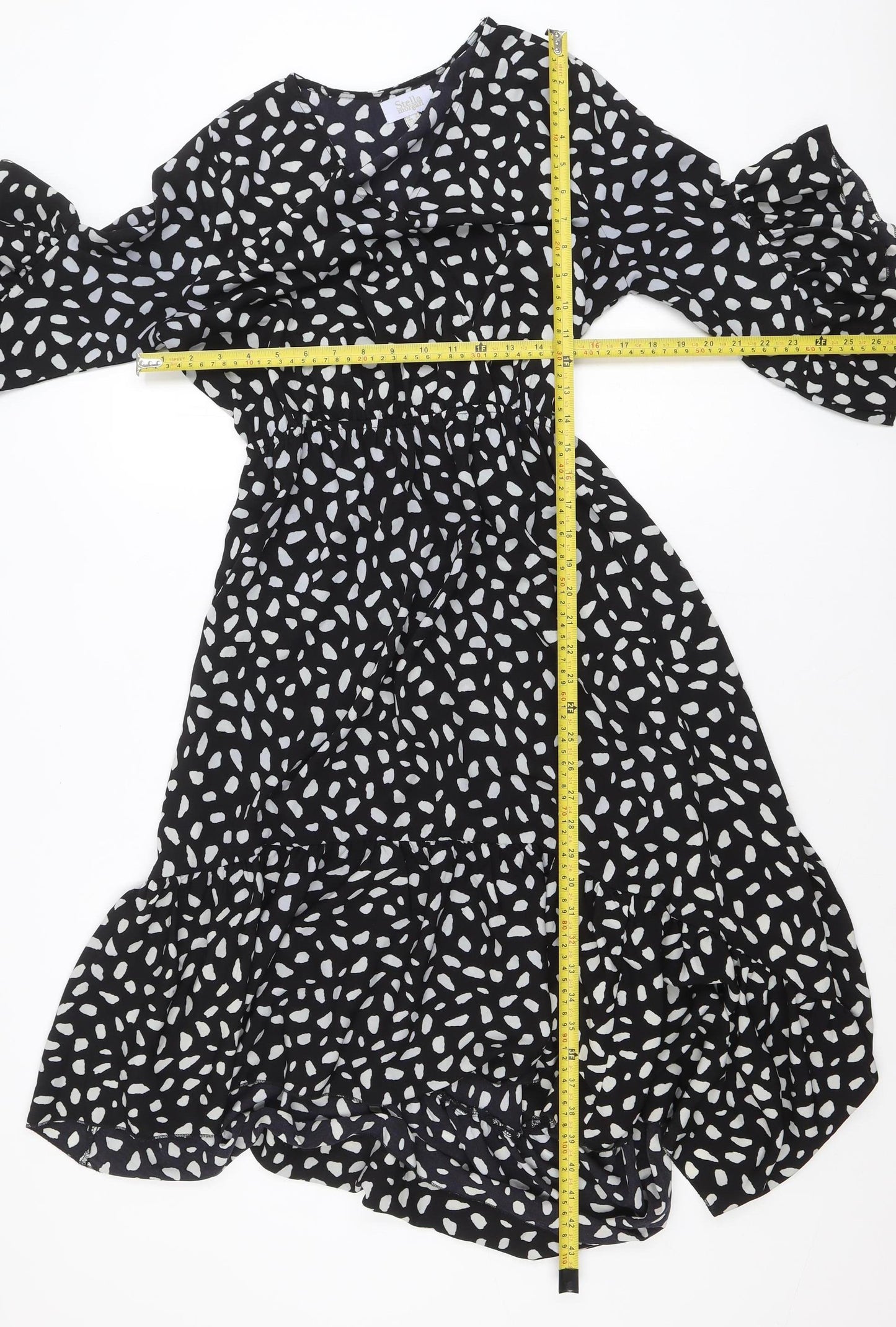 Stella Morgan Women’s Black Animal Print Hi-Low A-Line Dress Size 8
