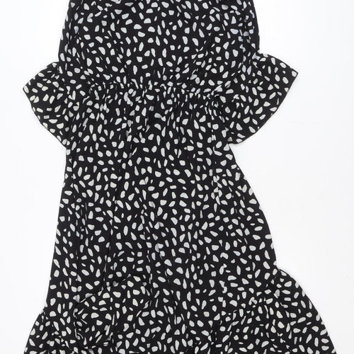 Stella Morgan Women’s Black Animal Print Hi-Low A-Line Dress Size 8