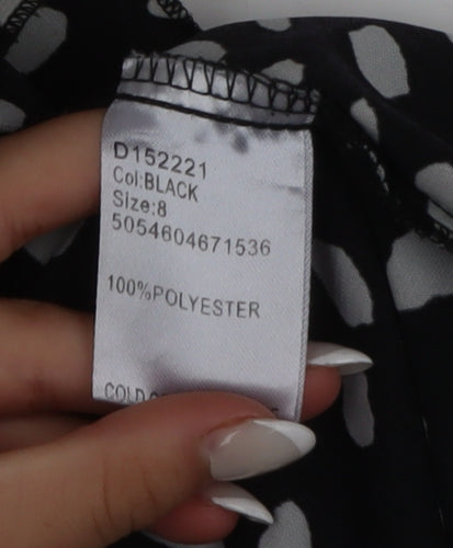 Stella Morgan Women’s Black Animal Print Hi-Low A-Line Dress Size 8