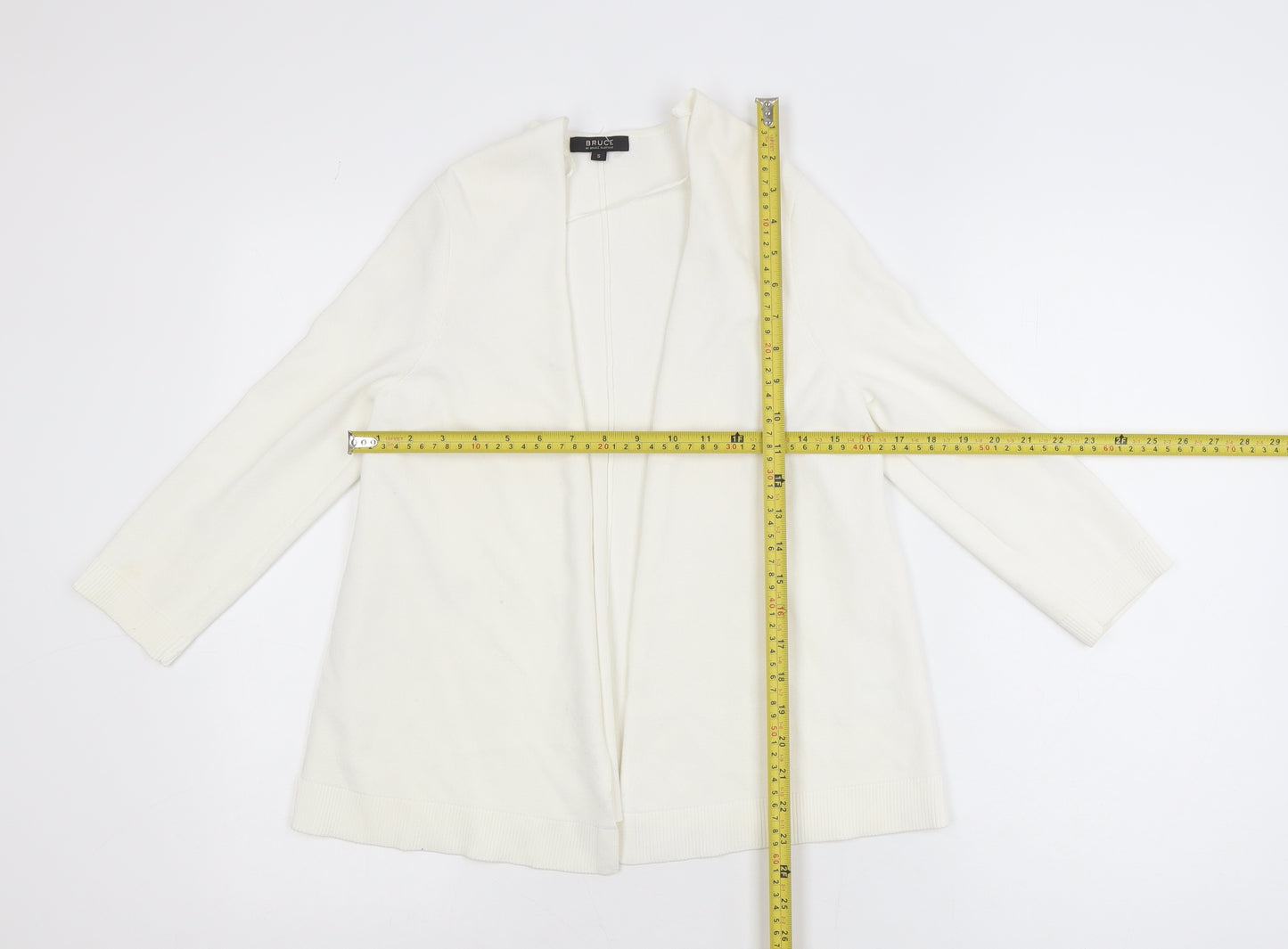 Bruce by Bruce Oldfield Women's Ivory Knit Open Cardigan Size S
