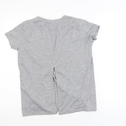 Disney Women’s Grey Mickey Mouse T-Shirt Size 8 Short Sleeve Casual
