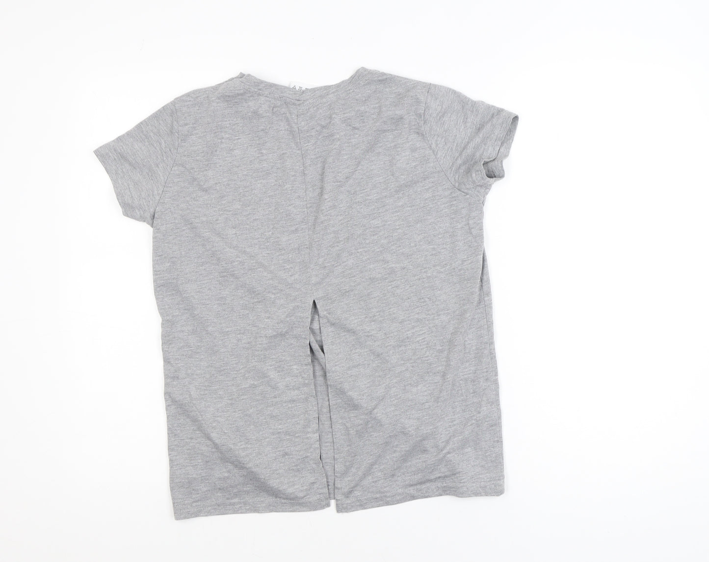 Disney Women’s Grey Mickey Mouse T-Shirt Size 8 Short Sleeve Casual