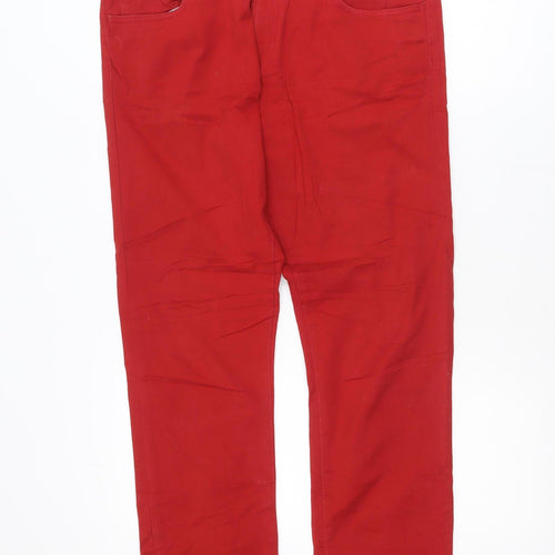 Carhartt Women Red Straight Jeans 34 Regular Stretch Cotton