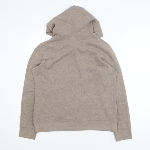 GAP Women Beige Pullover Hoodie Medium Logo Casual Soft Fleece