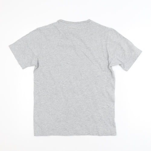New Balance Men's Grey Small Graphic Sports Cotton T-Shirt