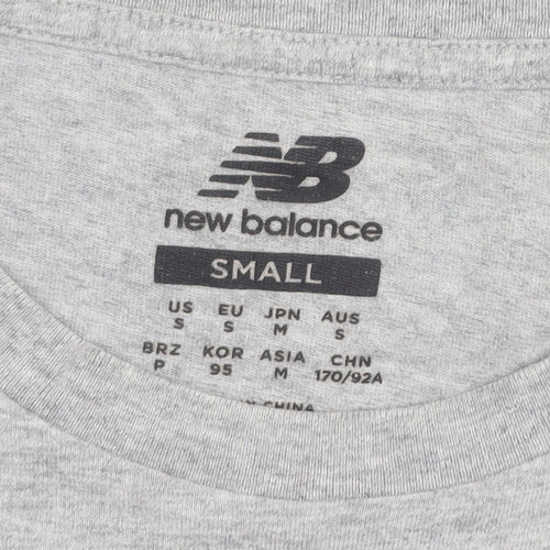 New Balance Men's Grey Small Graphic Sports Cotton T-Shirt