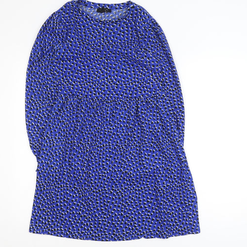 New Look Women Blue Animal Print A-Line Dress Size 8