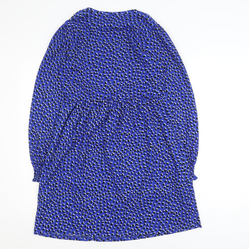 New Look Women Blue Animal Print A-Line Dress Size 8