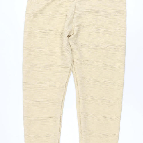 PrettyLittleThing Women Beige UK 16 Textured Skinny Leggings
