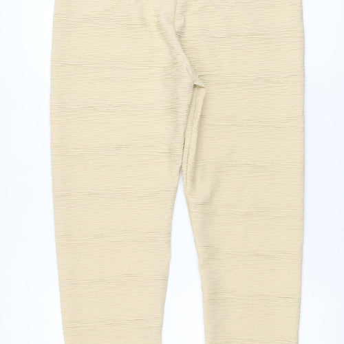 PrettyLittleThing Women Beige UK 16 Textured Skinny Leggings