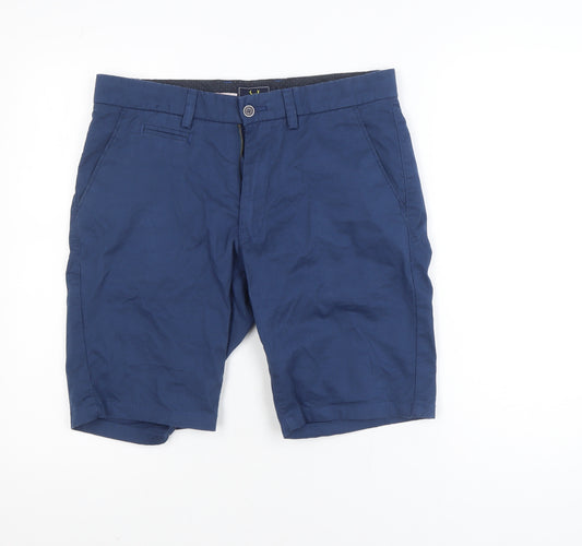 Walker & Hunt Men's Blue Chino Shorts Size 32 Regular Fit
