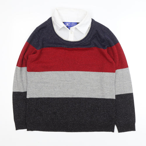 Paco Coastal Women’s Multicoloured Striped Knit Jumper Size 10