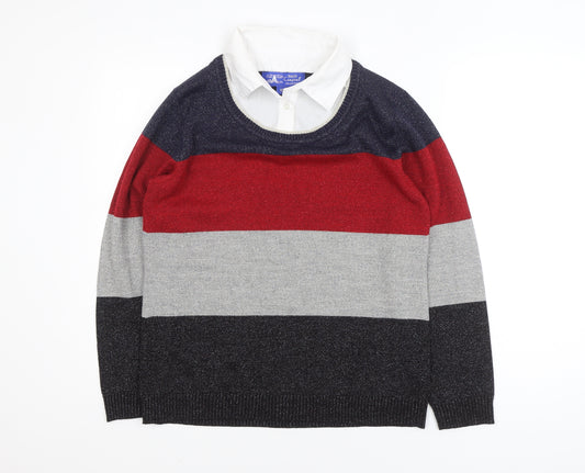 Paco Coastal Women’s Multicoloured Striped Knit Jumper Size 10