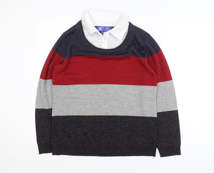 Paco Coastal Women’s Multicoloured Striped Knit Jumper Size 10