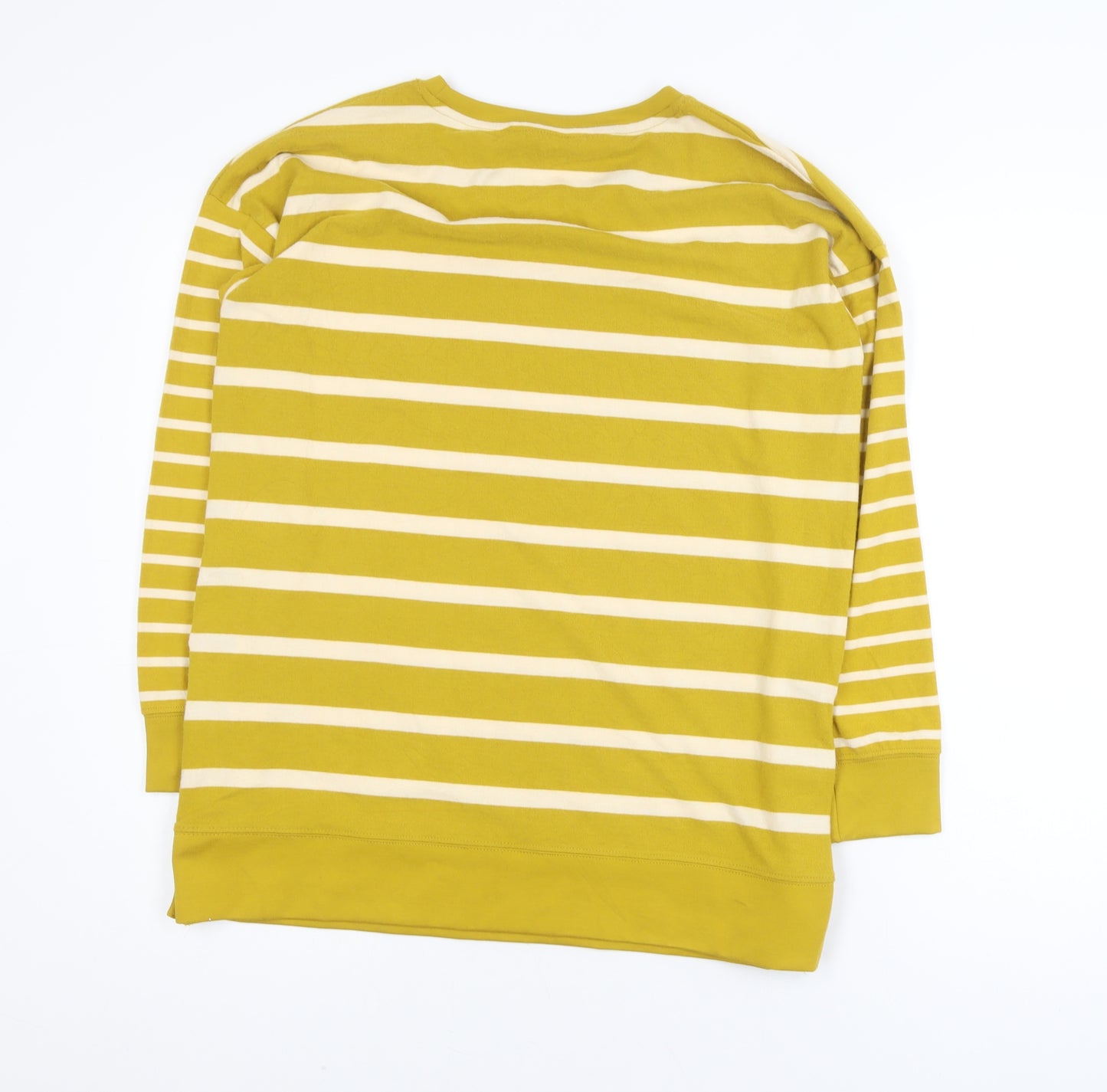 Next Women’s Yellow Striped Crew Neck Long Sleeve Relaxed Pullover Size 12