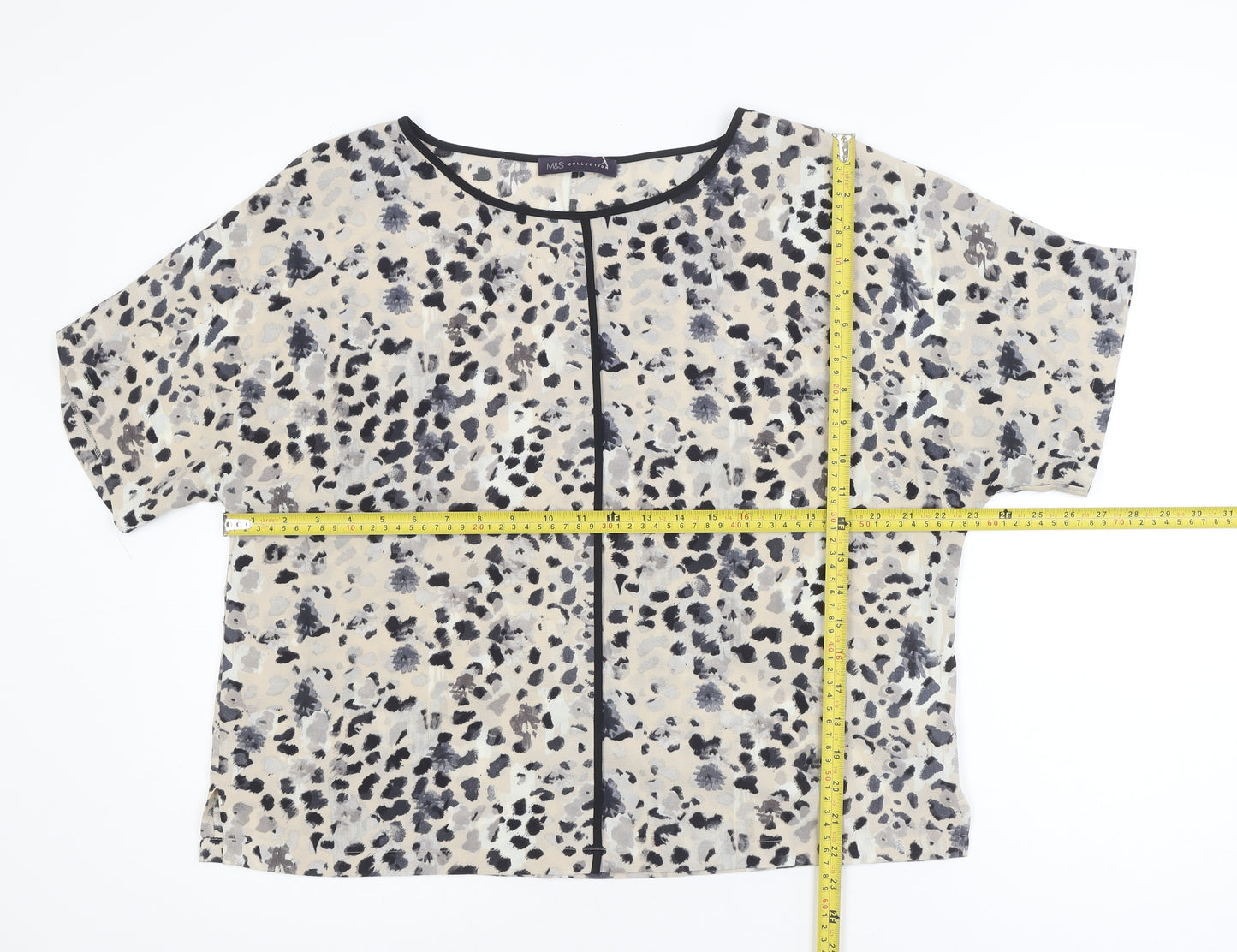 Marks and Spencer Women’s Beige Animal Print Blouse Size 14
