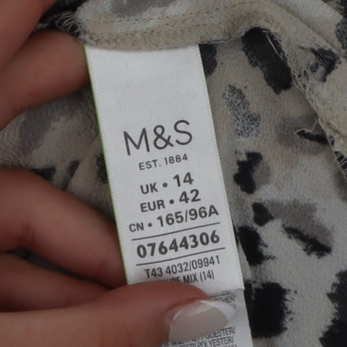 Marks and Spencer Women’s Beige Animal Print Blouse Size 14