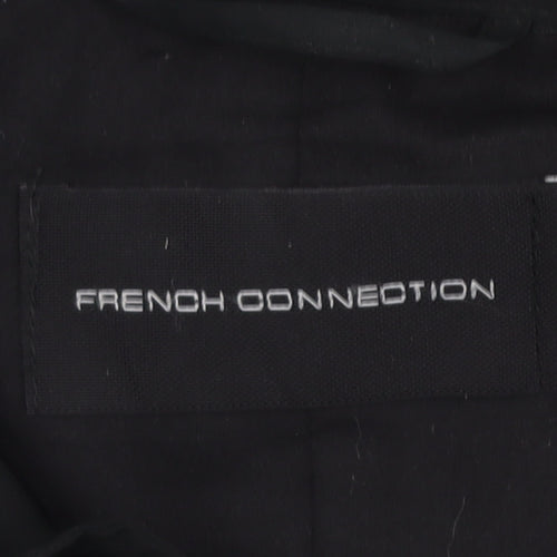 French Connection Men's Black Mid-Length Polyester Overcoat M