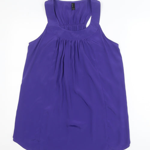 Vero Moda Women Purple Chiffon Sleeveless Tank Top M