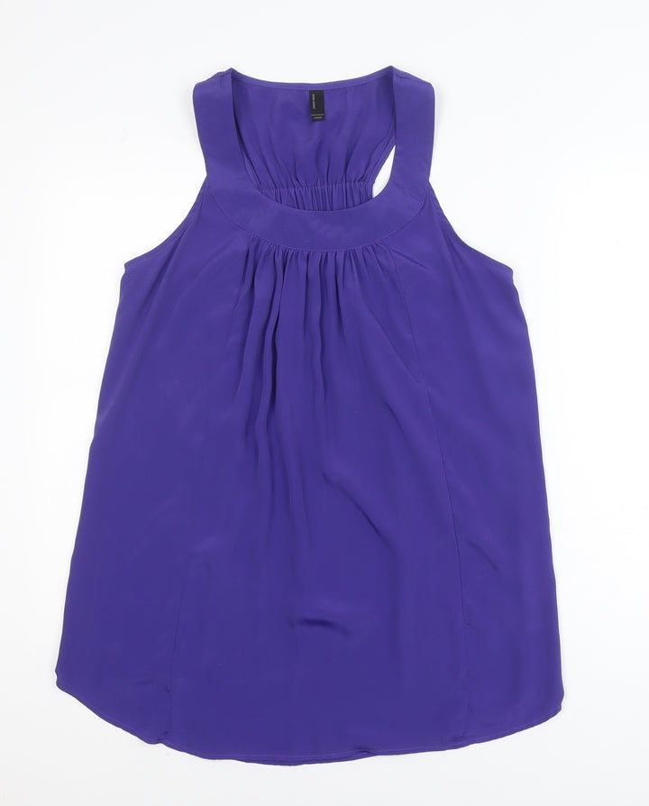 Vero Moda Women Purple Chiffon Sleeveless Tank Top M