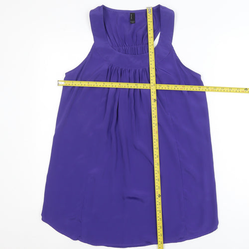 Vero Moda Women Purple Chiffon Sleeveless Tank Top M