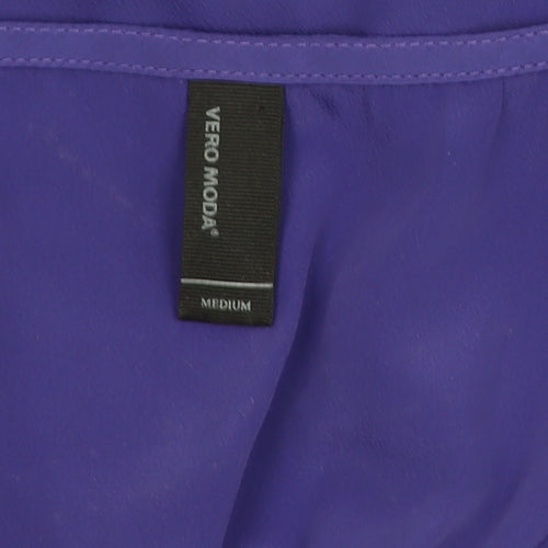Vero Moda Women Purple Chiffon Sleeveless Tank Top M