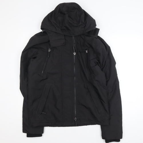 Superdry Men's Black M Puffer Jacket Hooded Waterproof Windproof